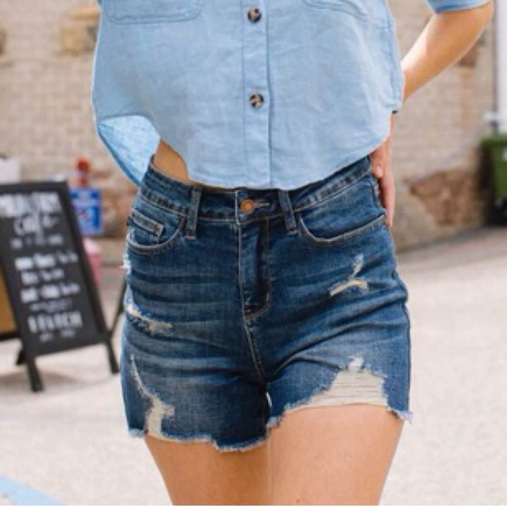 Fashion‎ nova women’s extra large stretch, denim shorts, distressed raw hem